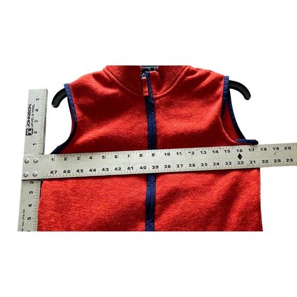 Lands End Womens Red Fleece Zipper Vest Size L 14-16 W/Pockets-Hunter Orange - Picture 8 of 11